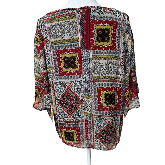 Tahari Women's Top - Size M - Woodland Patchwork Print - Picture 4 of 7